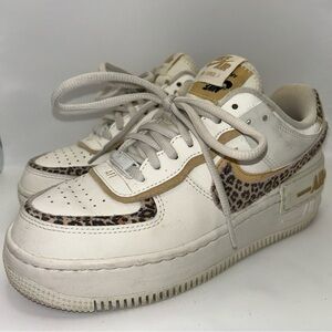 Nike Air Force 1 Shadow Leopard Women's Size 6 US CI0919-120 Off White